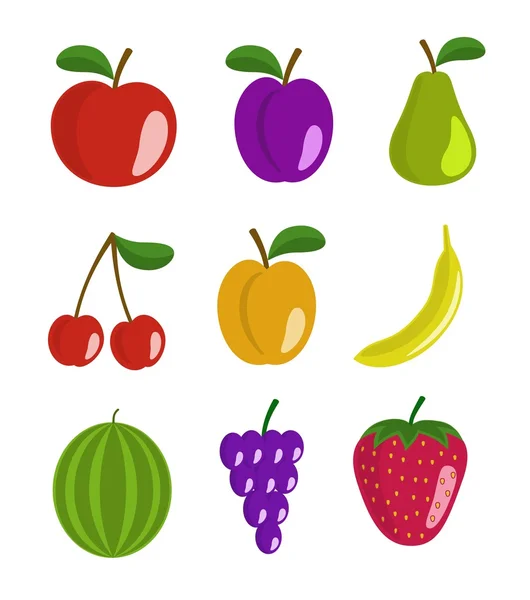 Frukt ikoner — Stock vektor