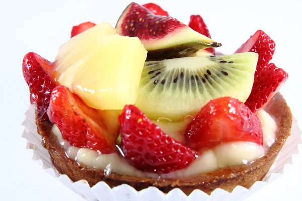 stock image Fruit dessert with cream