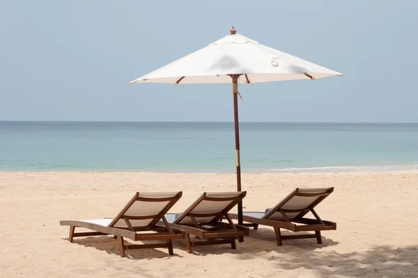 stock image Loungers on the beach