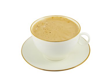 Klasik beyaz fincan cappuccino