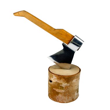 Axe And Log clipart