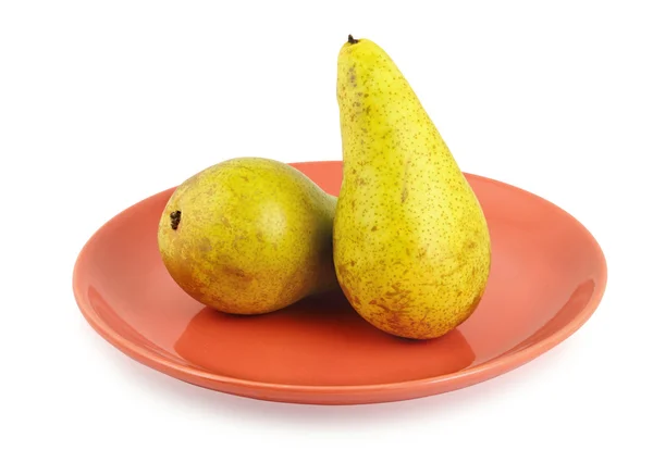 Two Pears on Plate — Stock Photo, Image