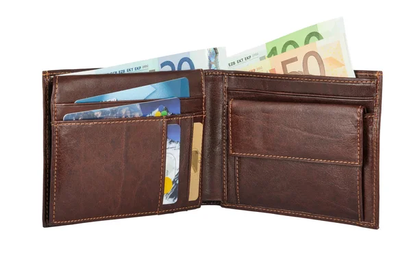 Euros en billetera —  Fotos de Stock