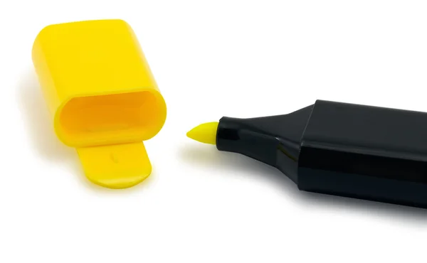 Penna evidenziatore giallo — Foto Stock