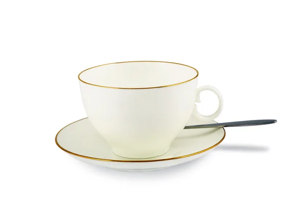 Кубковая тарелка и чашка чая — стоковое фото