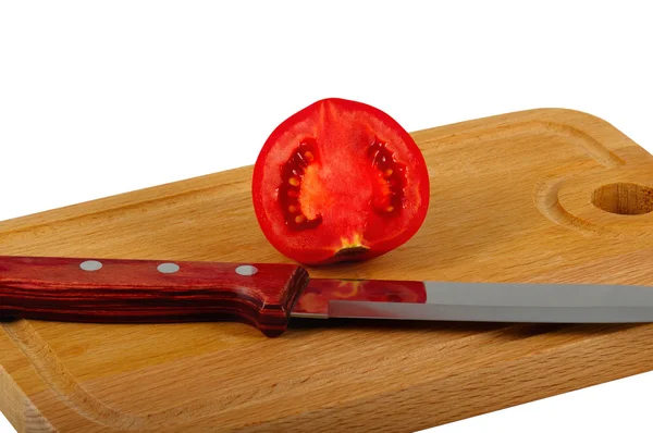 Zubereitung rote Tomate — Stockfoto