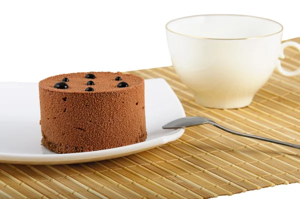 Süslü pasta ve çay — Stok fotoğraf