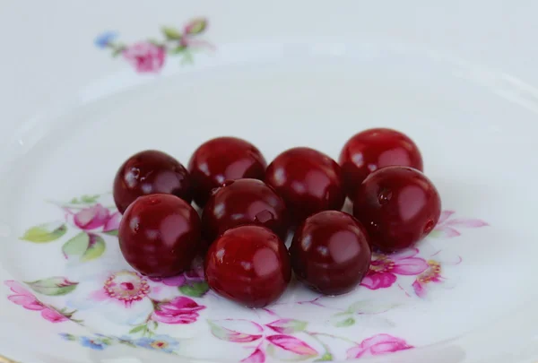 Cherries On a Plate — Stock Photo, Image