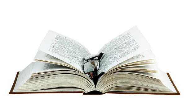 stock image Open Book And Glasses