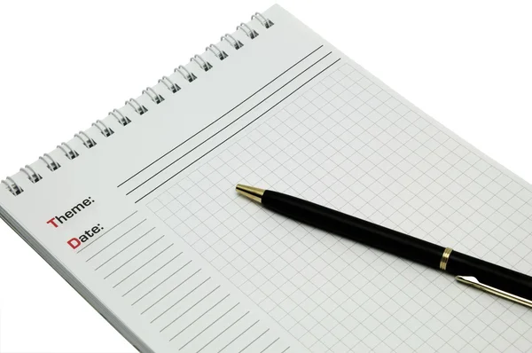 Quaderno e penna — Foto Stock