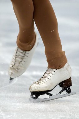 Worn figure skates rotating clipart