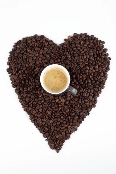 Láska k kávová zrna Stock Obrázky
