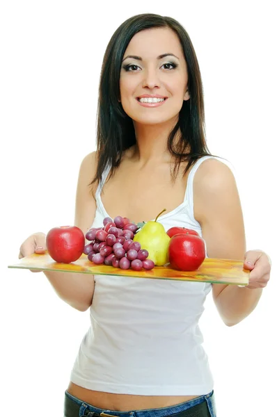 Girl with fruits — Stock Photo, Image