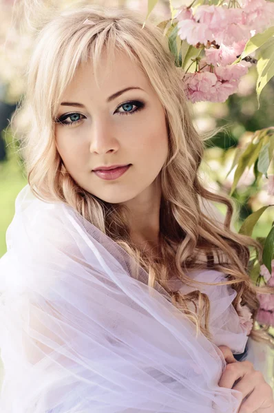 Spring portrait with kerchief — Stock Photo, Image