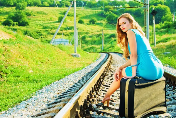 On the train tracks — Stock Photo, Image