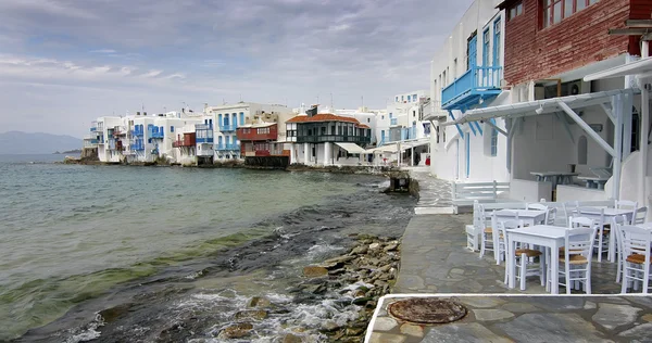 Myconos Island, Yunanistan için turistik yerler - Stok İmaj