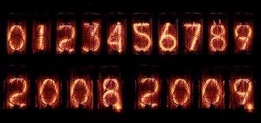 Digits on vintage display clipart