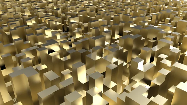 Abstract architecture background (golden cubes) — Stock Photo, Image