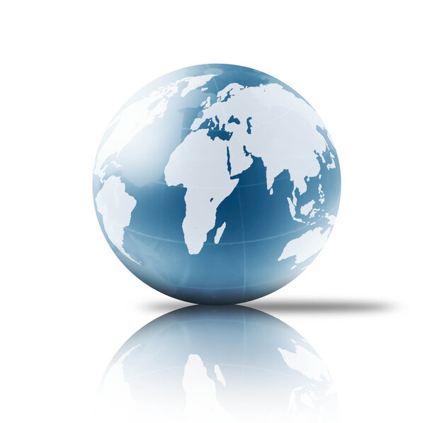 Earth globe on a white background