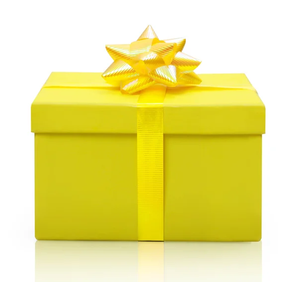 Gele geschenkdoos — Stockfoto