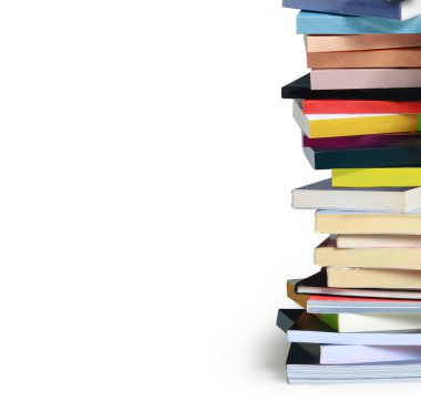 Stack of colorful real books clipart