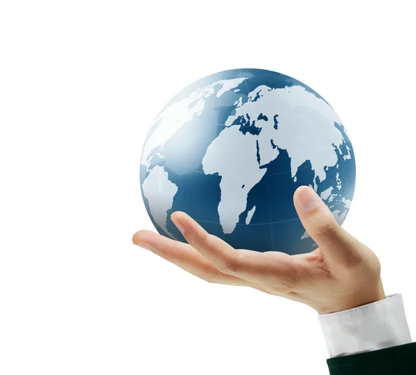 Stock image Holding globe in his hand