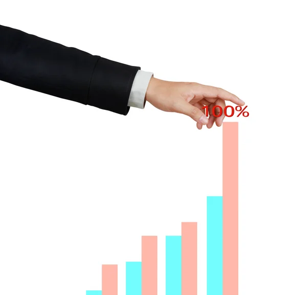 Business toccando con grafico statistico — Foto Stock