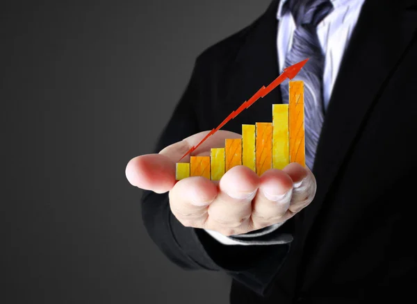 stock image Business graph in hand