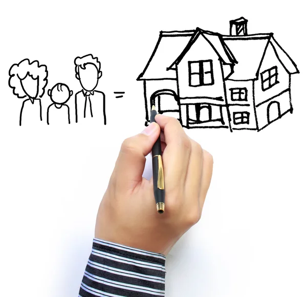 Drawing a house — Stock Photo, Image