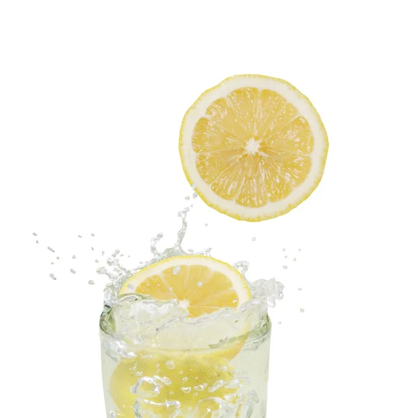 Juice falling of the succulent lemon — Stock Photo, Image