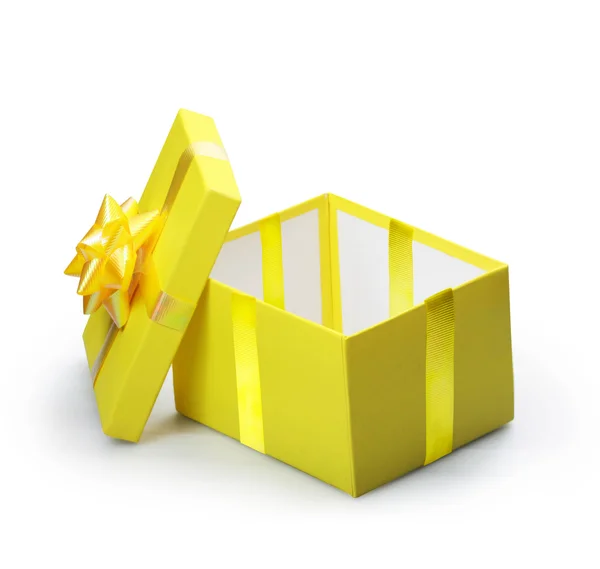 Yellow gift box — Stock Photo, Image