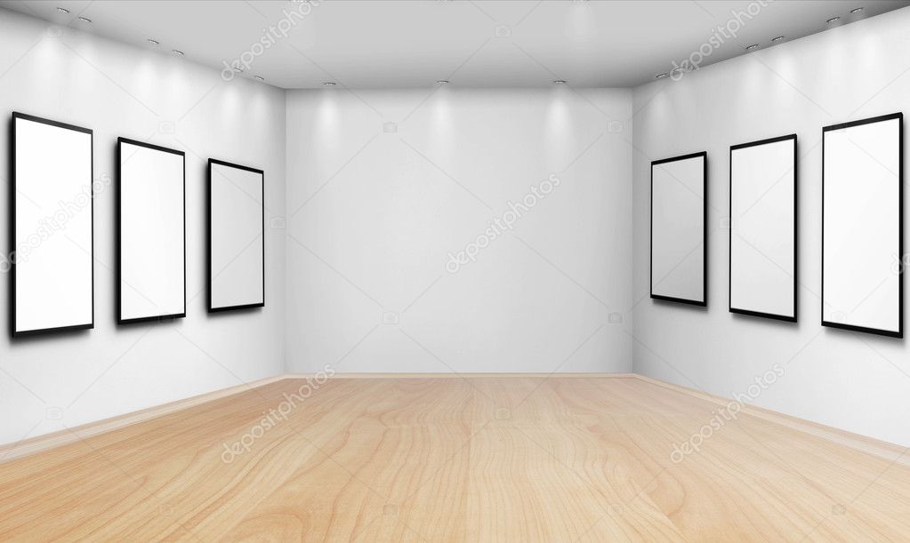 Empty frames on wall
