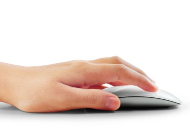 Computer mouse in hand clipart