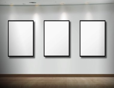 Empty frames on wall clipart