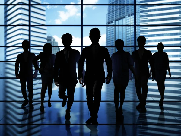 Silhouettes of business — Stock Photo, Image