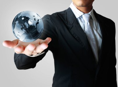 Globe in hand clipart