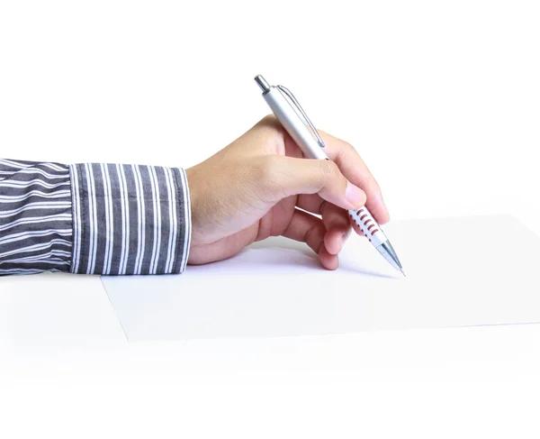 ペンを持つ男性の手 — ストック写真