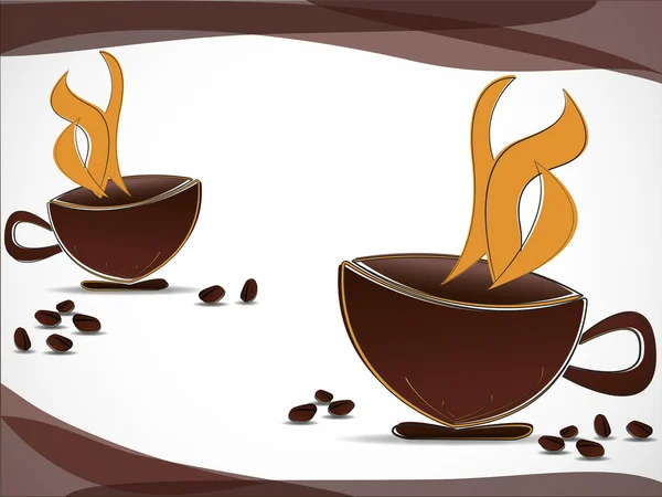 tazas de café y granos de café