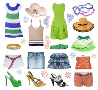 Collection of summer clothes clipart