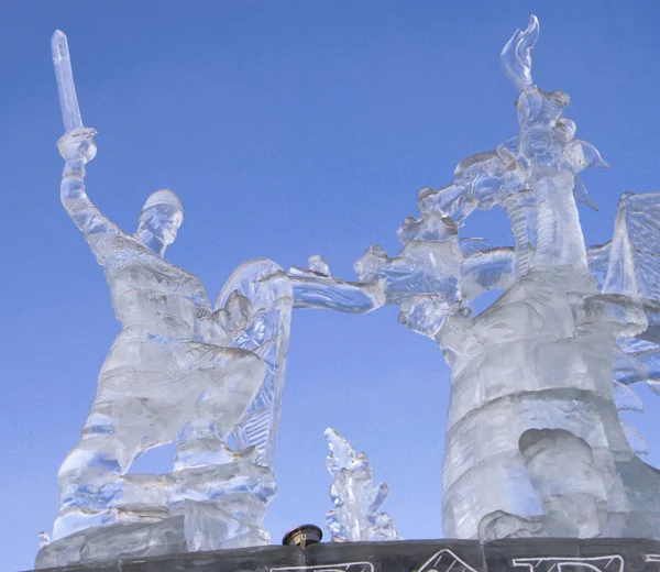 Різдво Льодова скульптура — стокове фото