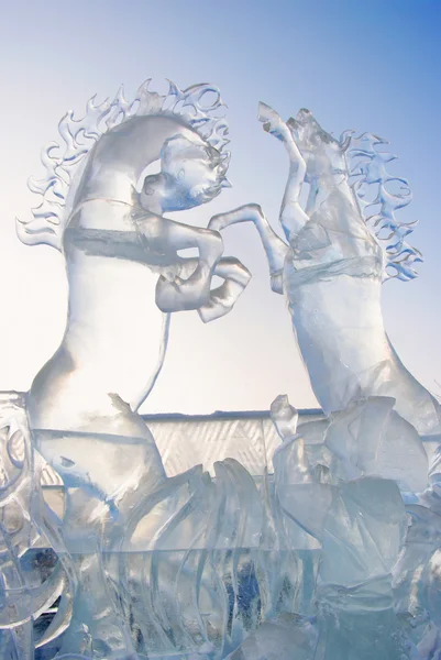 Sculpture sur glace de Noël — Photo