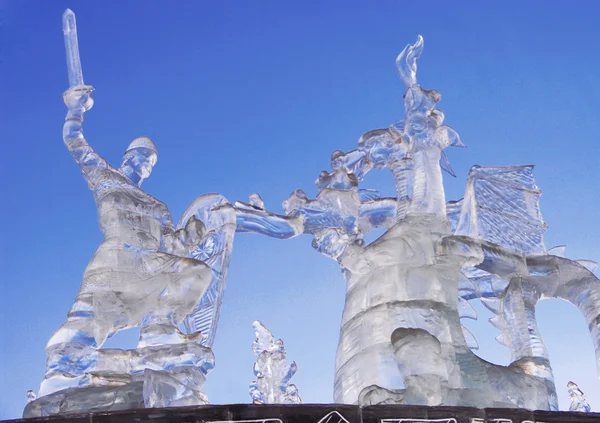 Sculpture sur glace de Noël — Photo