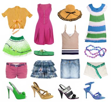 Summer clothes collection clipart