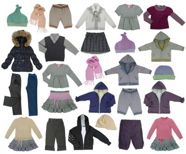 Collection of children clothes clipart