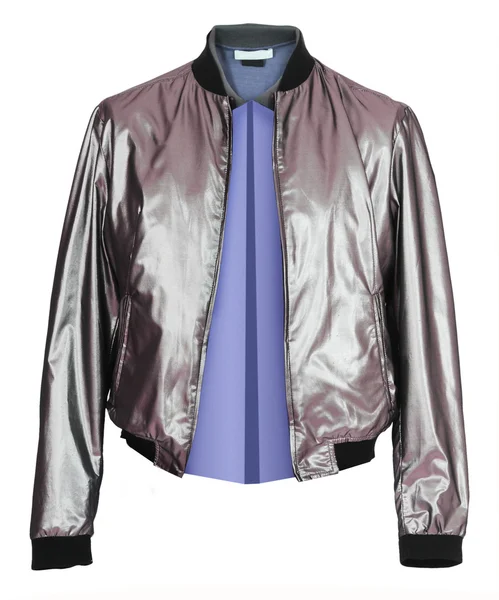 Silver leather jacket — Stock Photo, Image