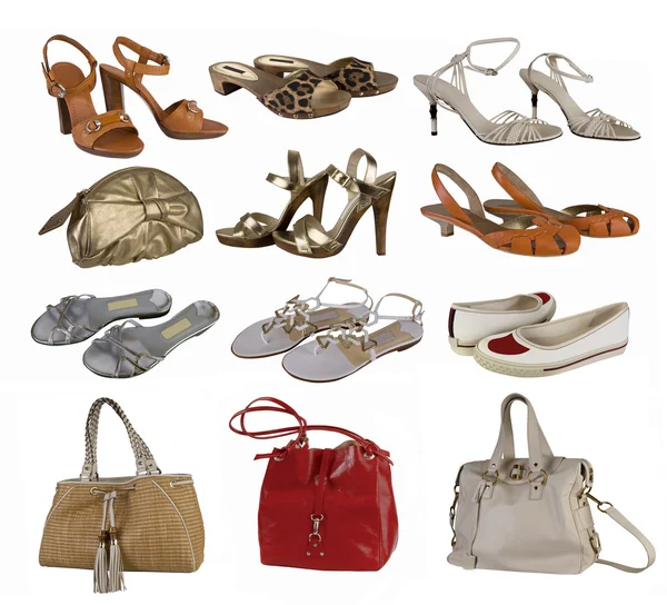 Kleur shoesand tas collectie — Stockfoto