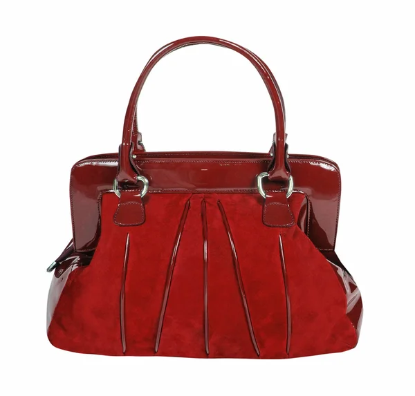 Red ladies handbag isolated on a white background — Stock Photo, Image