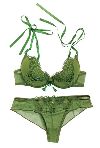 Green panties and bra — Stock Photo, Image