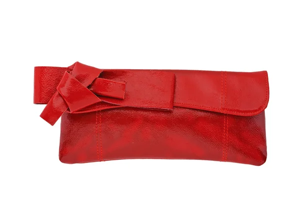 Bolso de mujer rojo aislado sobre fondo blanco — Foto de Stock