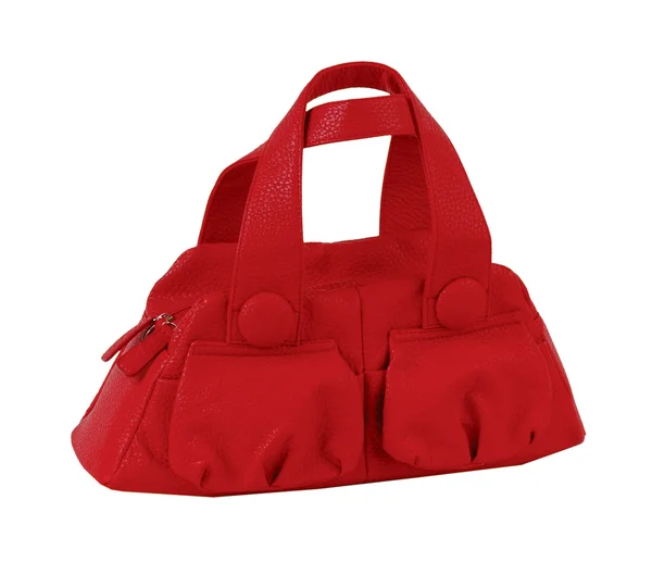 Red women bag isolated on white background — Stock Photo, Image